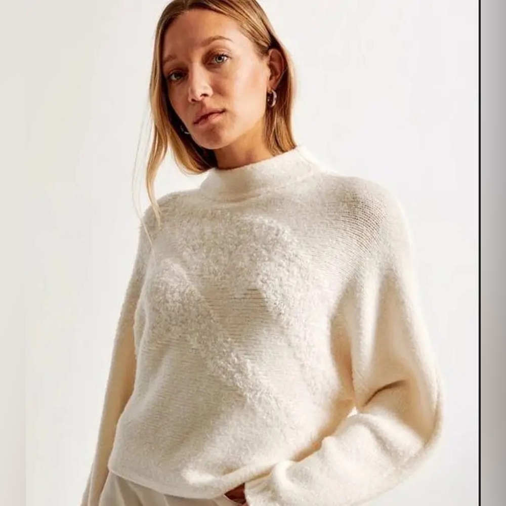 Abercrombie & Fitch textured mock neck dolman sweater